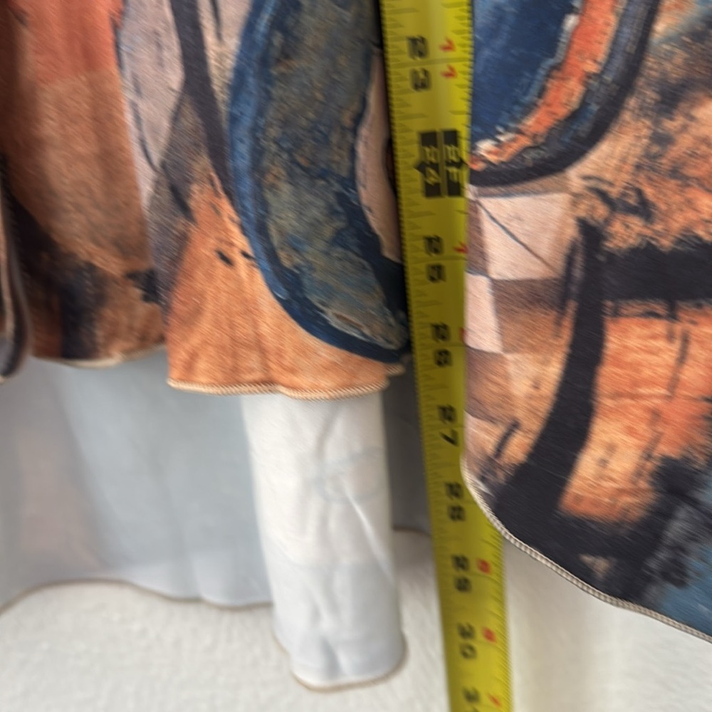 Abstract Pattern Button-Front Tunic Top - Multicolor - Picture 11 of 12
